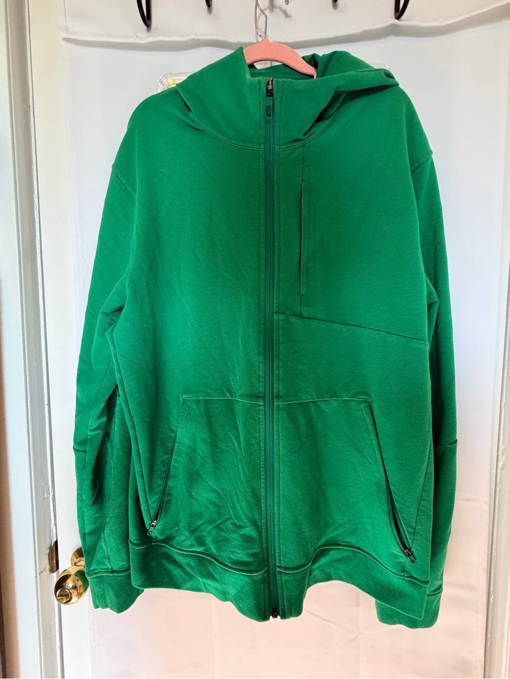 Mens Green Zip-Up Hoodie Jacket (READ NOTES) *stained